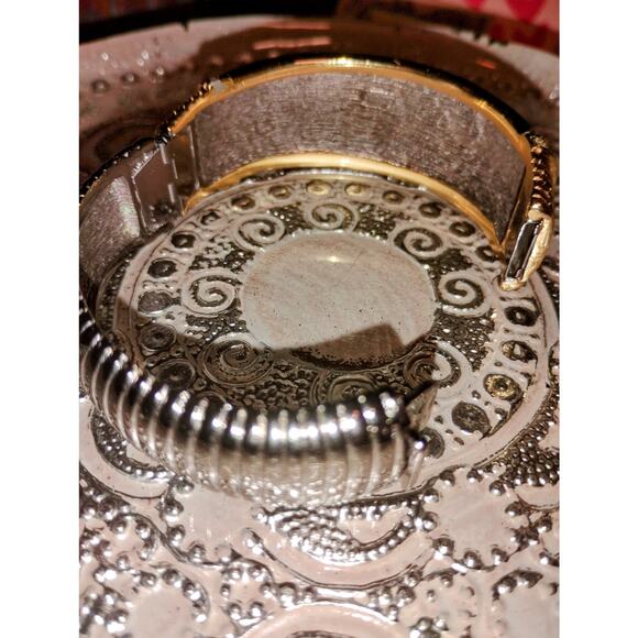 Vintage Christian Dior Gold & Silver Rhinestone Cuff - Picture 5 of 8